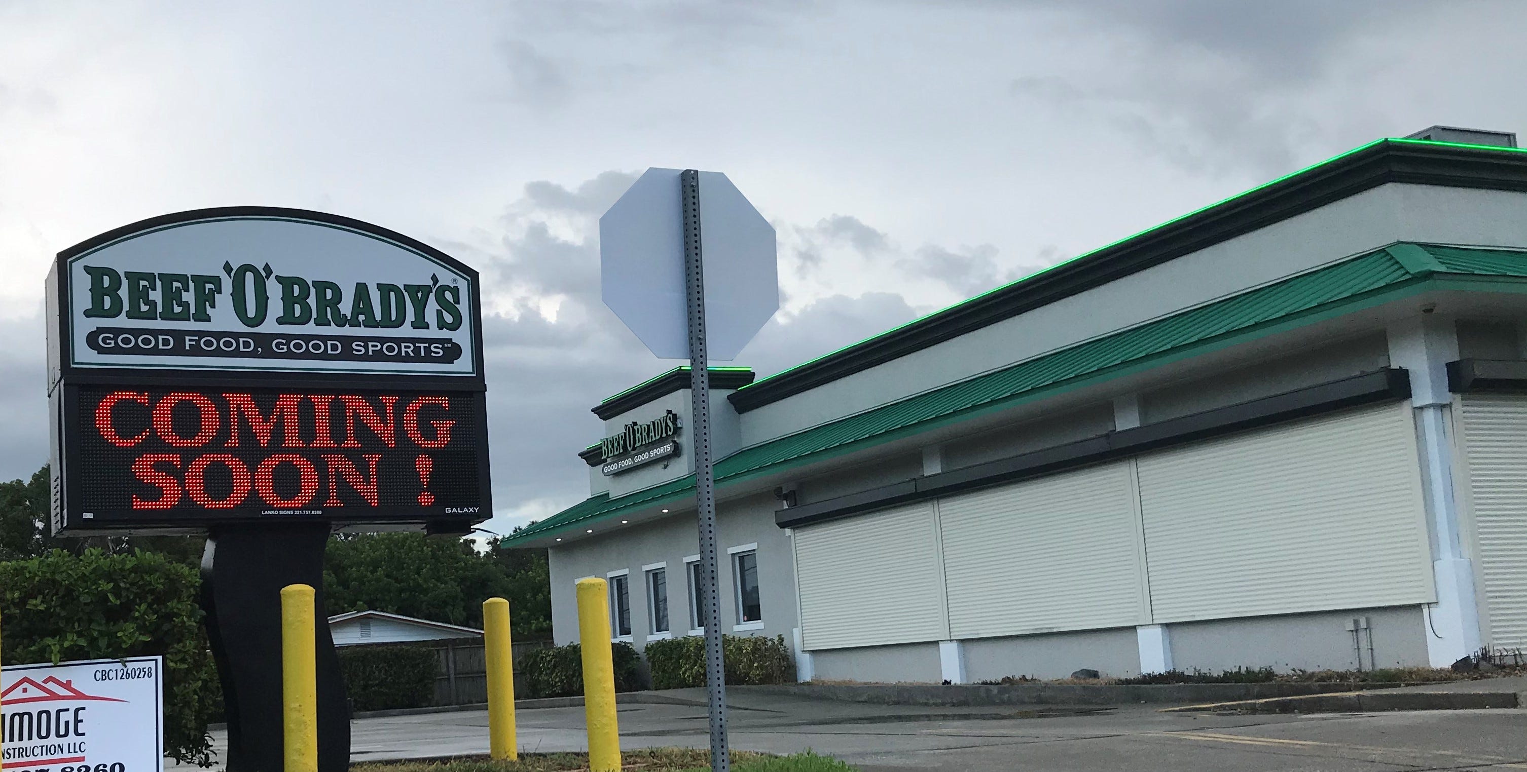 Beef O'Brady's on Dairy Road in West Melbourne should be open by mid-September.