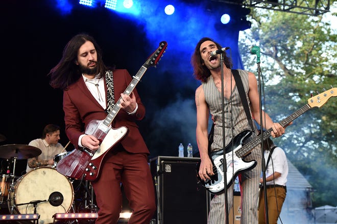 Nick Wheeler and Tyson Ritter of the All-American Rejects perform at Rumsey Playfield, Central Park on Aug. 3, 2017, in New York City.