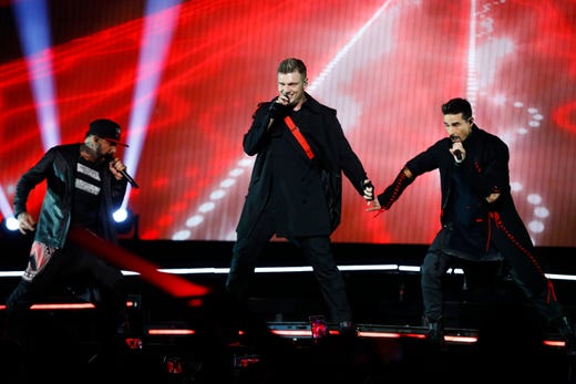 The Backstreet Boys perform during the DNA World Tour show at the FedExForum on Tuesday, Aug. 27, 2019. 