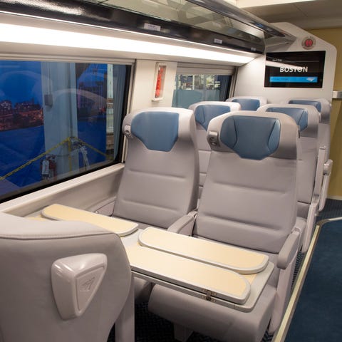 The new Acela trainset interiors will feature wing