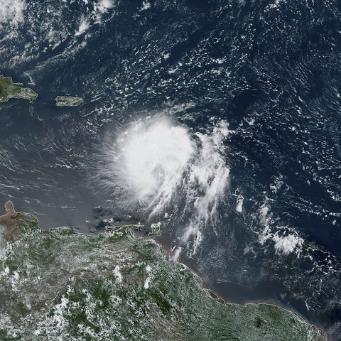 This satellite image obtained from NOAA/NESDIS/STA