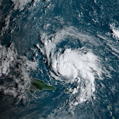 This satellite image obtained from NOAA/RAMMB, sho
