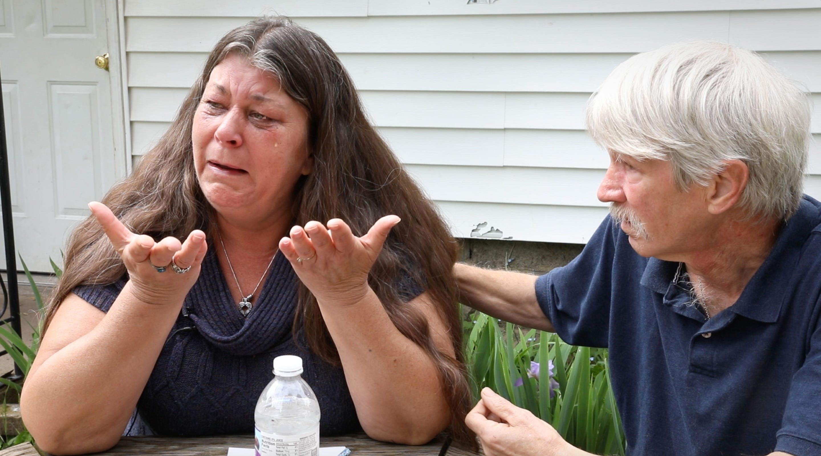 Barb Niles, seated with husband Gene Niles at the house where her son Josh Niles and his girlfriend Amber Washburn were murdered in Sodus, NY.  The interview took place Thursday, June 6, 2019.