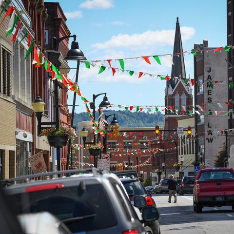 Main Street in downtown Clarksburg, West Virginia,