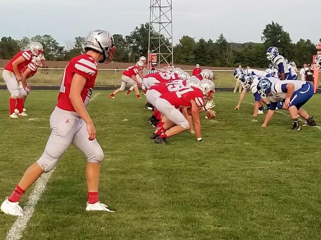 Buckeye Central lines up before a snap against Crestline.