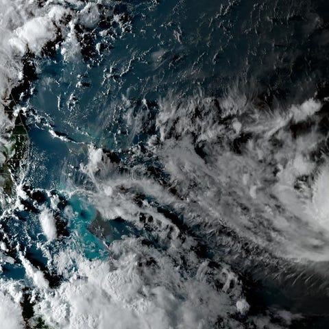 This satellite image obtained from NOAA/RAMMB, sho