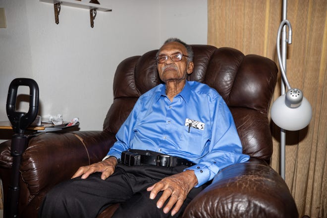 James Clayton Flowers, a Tuskegee Airman who will turn 103 on Christmas Day, received an early birthday celebration at his home in Las Cruces on Saturday, Aug. 31, 2019.