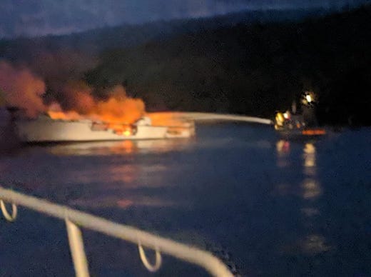 A fire overtook the 79-foot Conception early Monday morning. The vessel was anchored off Santa Cruz Island.