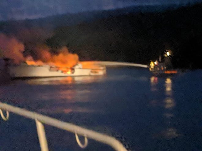 A fire overtook the dive boat Conception in the early morning Sept. 2, 2019.  The vessel was anchored off Santa Cruz Island.