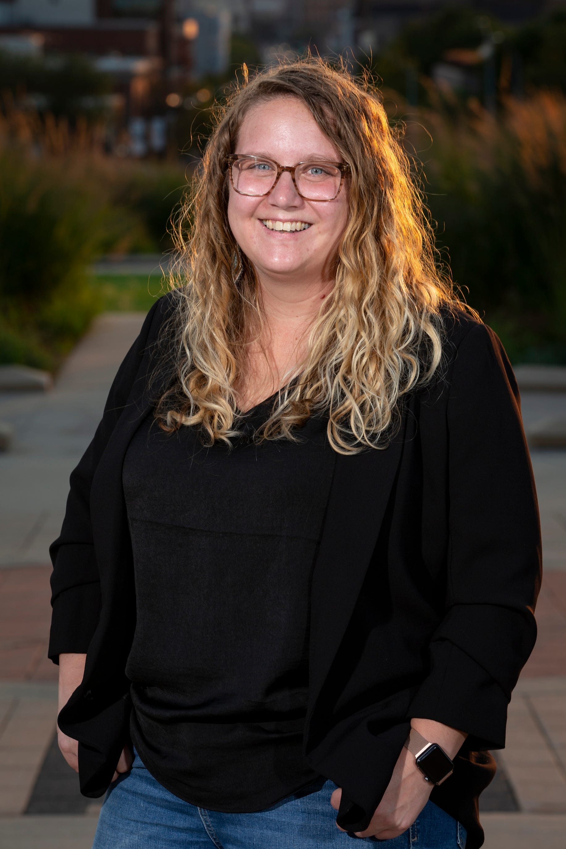 Iowa State Director for Steve Bullock, Megan Simpson, poses for a portrait on Tuesday, Sept. 3, 2019 in Des Moines.