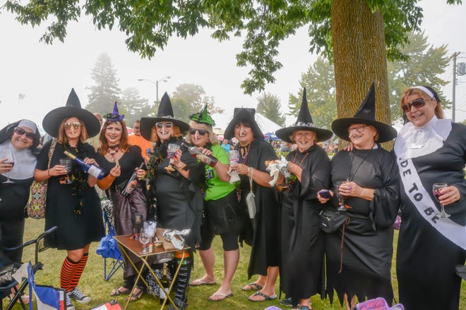 Witches and nuns find something in common - a love of wine - during Wet Whistle Wine Fest at von Stiehl Winery in Algoma. A number of the 2,000 or so guests to the festival wear costumes which aren't mandatory but definitely encouraged.