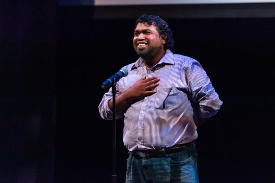 Abu Chowdhury, speaking at The Advertisers Storytellers Project at The Acadiana Center for the Arts.  Tuesday, Sept. 3, 2019.