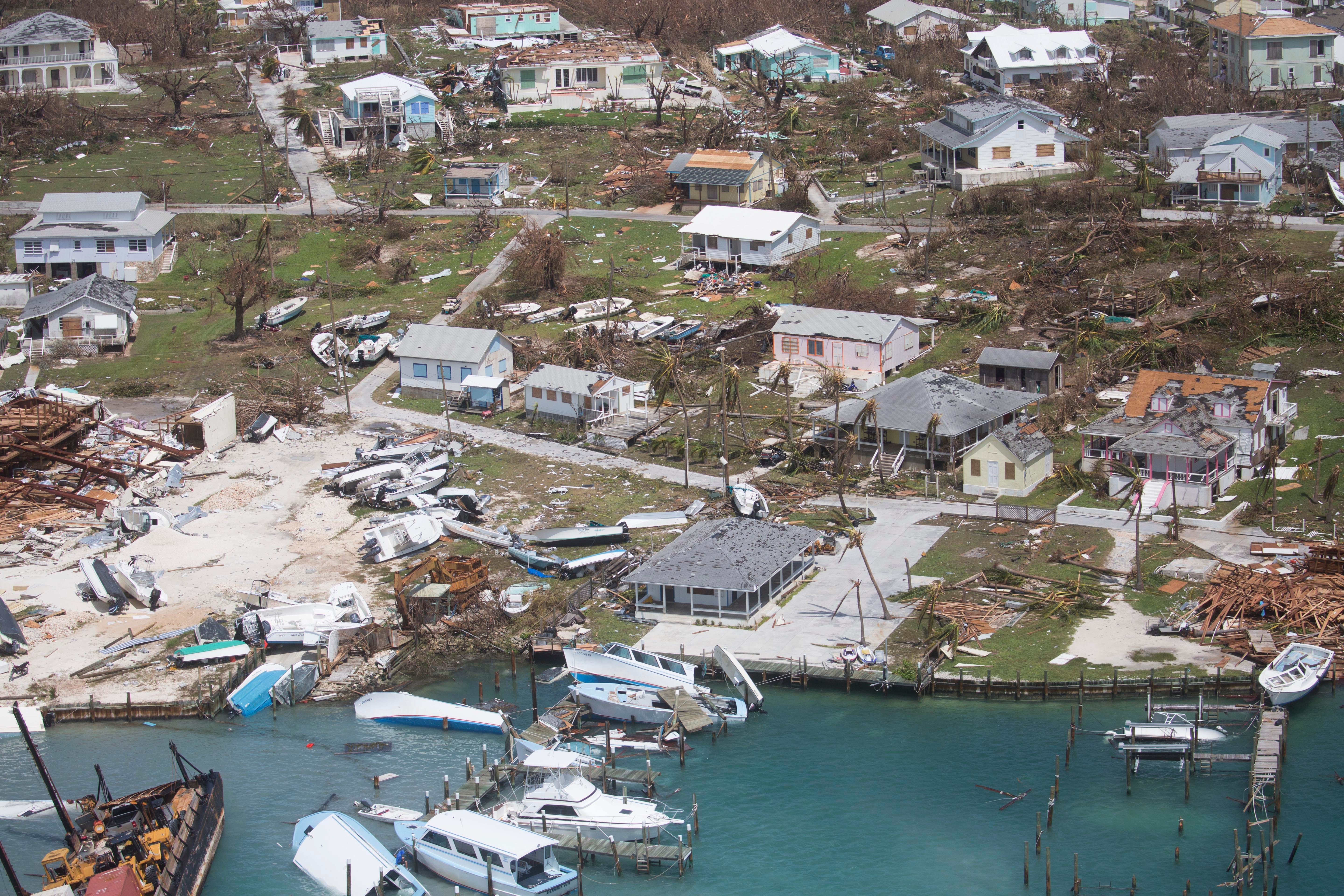 Damage from Hurricane Dorian on the Abaco Islands in the Bahamas on Sept. 4, 2019.