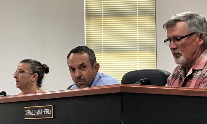 The Otero County Commission held a special meeting Sept. 5.
From left: Otero County Commissioner Lori Bies, Otero County Commission Chairman Couy Griffin and Otero County Commission Vice Chairman Gerald Matherly.