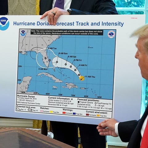 President Donald Trump and the disputed weather ma