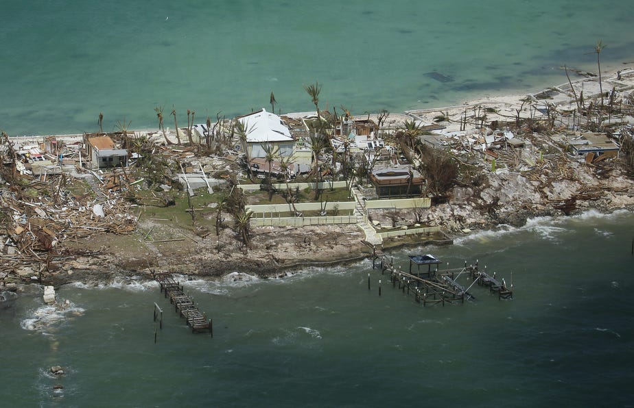 Damage from Hurricane Dorian on Abaco Island in the Bahamas on Sept. 4, 2019.