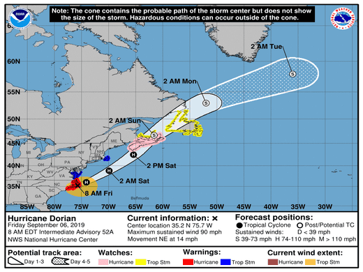Hurricane dorian 2019 cone