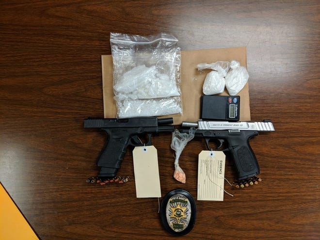 Items the Lafayette Parish Sheriff's Office said it found when searching a car that failed to pull over for a traffic stop.