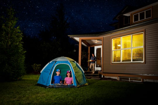 Try backyard camping. You can help your kids rediscover their own yard by spending a night sleeping in it. Without having to travel or spend any extra money, you can enjoy all of the fun of camping with an airtight backup plan should the weather turn bad — your house.