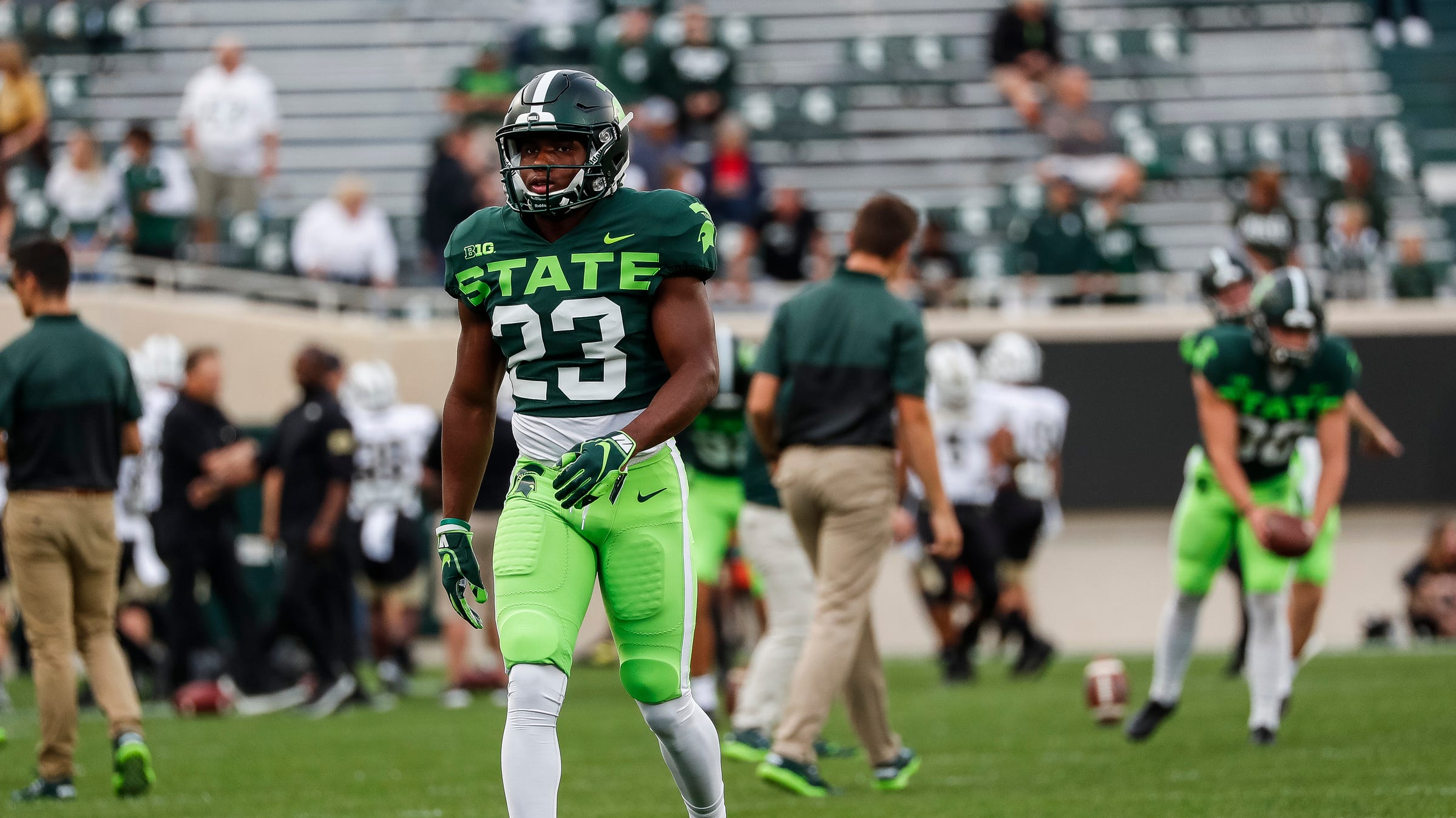 Michigan State Football Glows With Neon Uniforms Vs Western Michigan Michigan State Football Glows With Neon Uniforms Vs Western Michigan