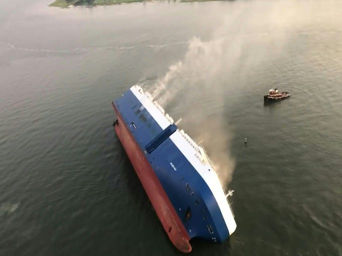 Cargo Ship Capsizes Near Georgia Coast