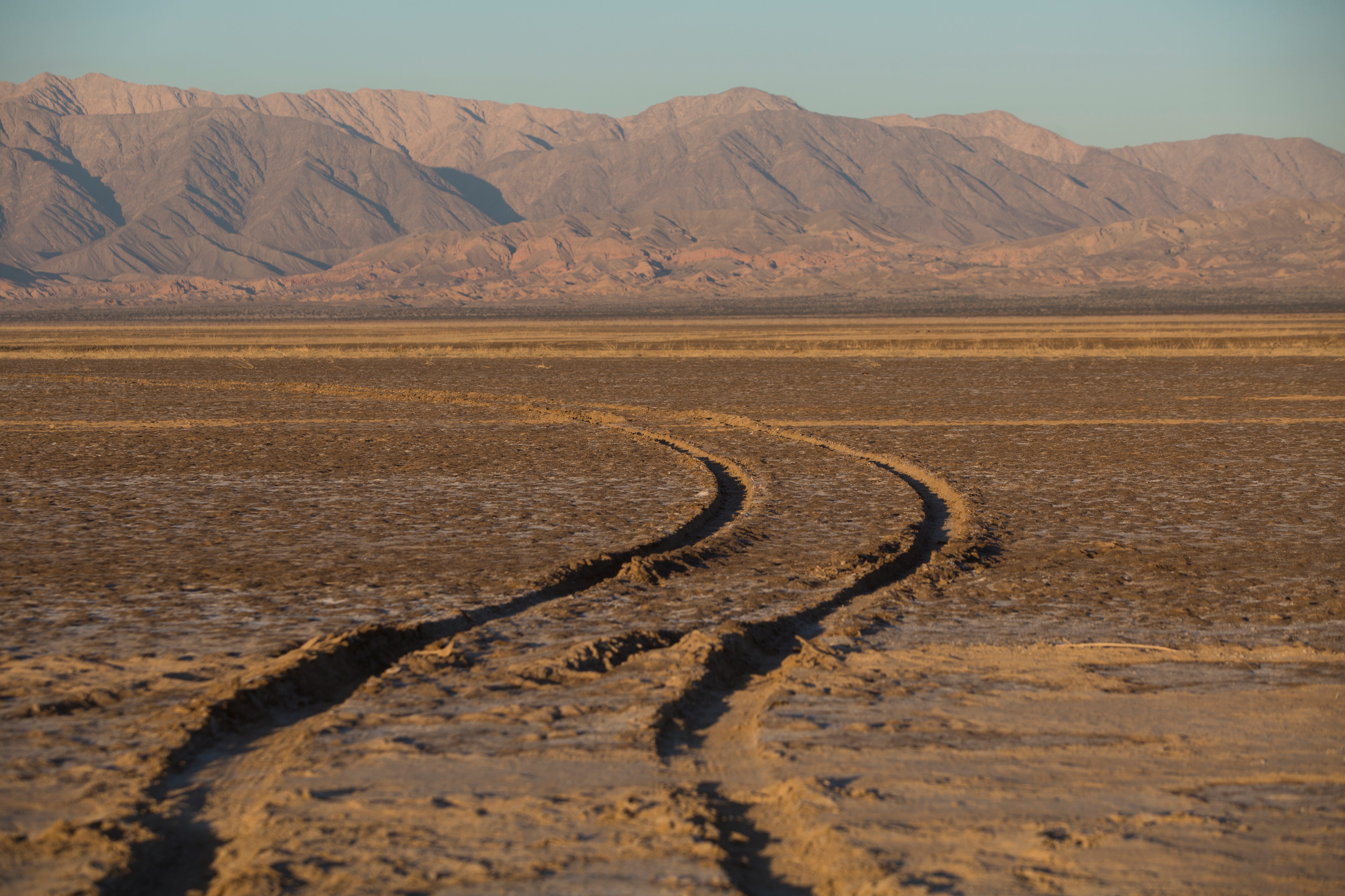 About 25 miles north of the Gulf of California, a dry lakebed called Laguna Salada sits in Baja California.