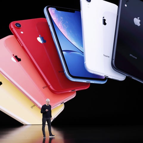 epa07833103 Apple CEO Tim Cook speaks during the A