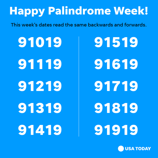 Image result for palindrome week