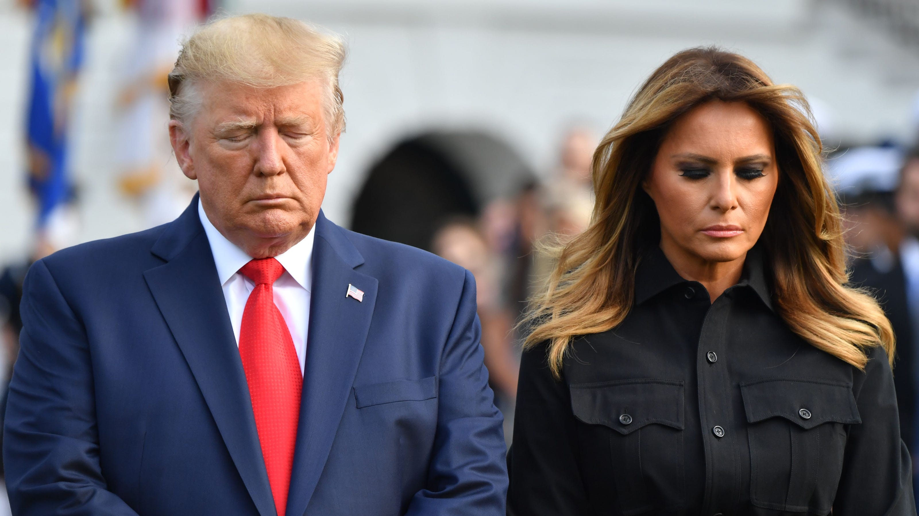 Melania Trump S 9 11 Outfit Criticized For Twin Tower Resemblance
