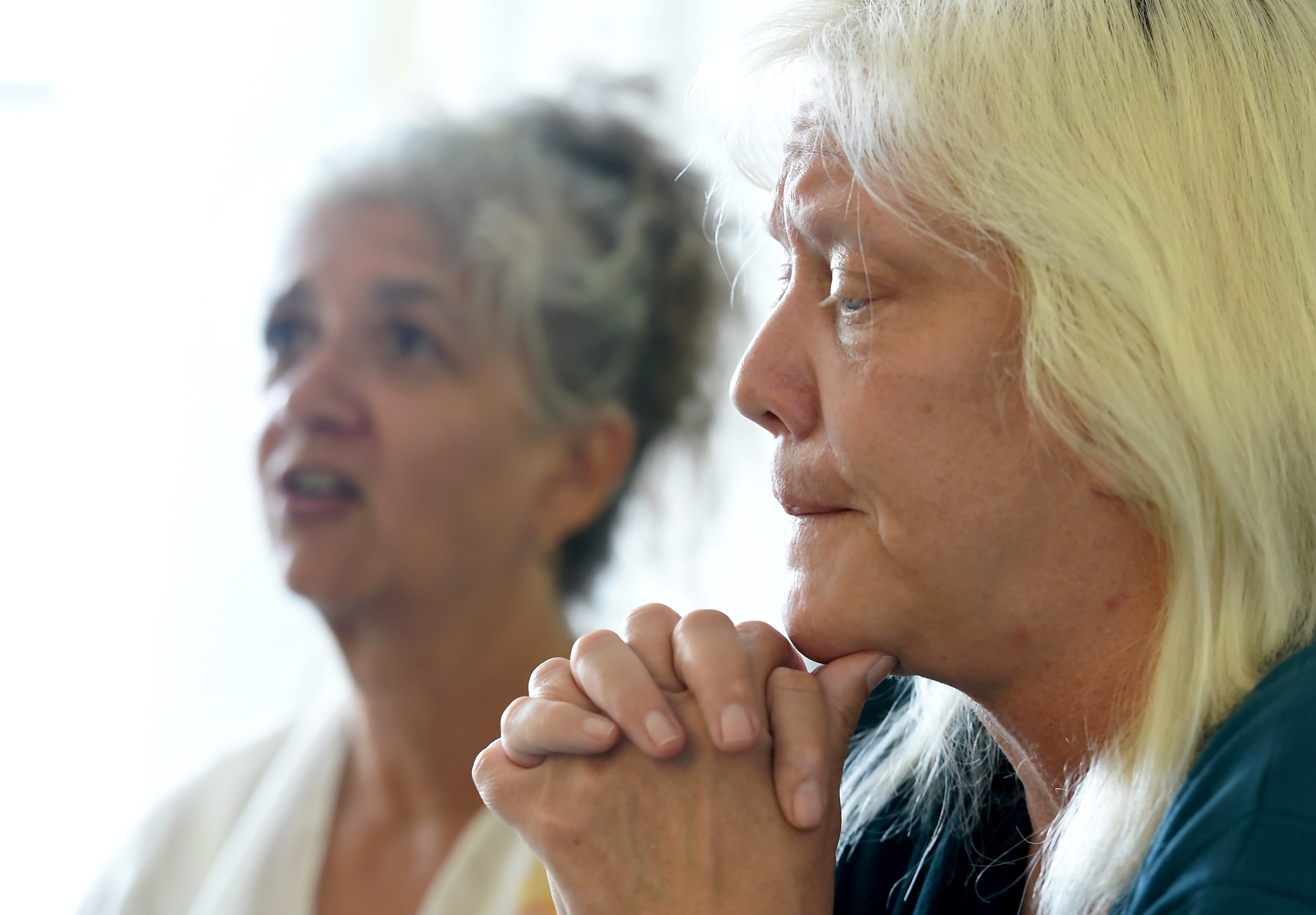 Kate Holton, left, and Oshara Waago, right, in the Elmira apartment where medium Jane Roberts channeled "Seth." Holton and Waago are followers of Seth and hope to turn the apartment building into a spiritual learning center dedicated to the teaching of Seth.