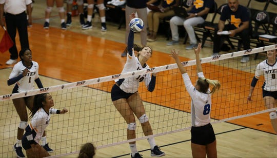 Irbe Lazda is a freshman outside hitter and middle blocker for the UTEP volleyball team