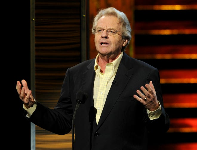 In this 2010 image, Jerry Springer speaks during Comedy Central's roast of actor David Hasselhoff. The longtime talk show host died at 79 on April 27, according to a statement form his family.
