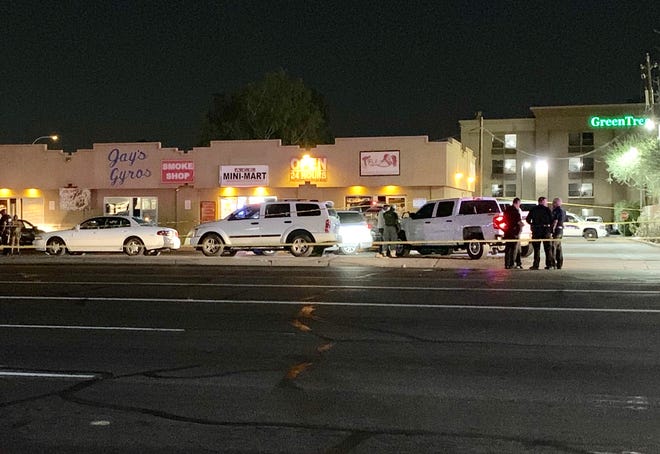 Maricopa County sheriff's investigators along with Phoenix police were at the scene of a shooting involving a deputy late on Sept. 13, 2019.