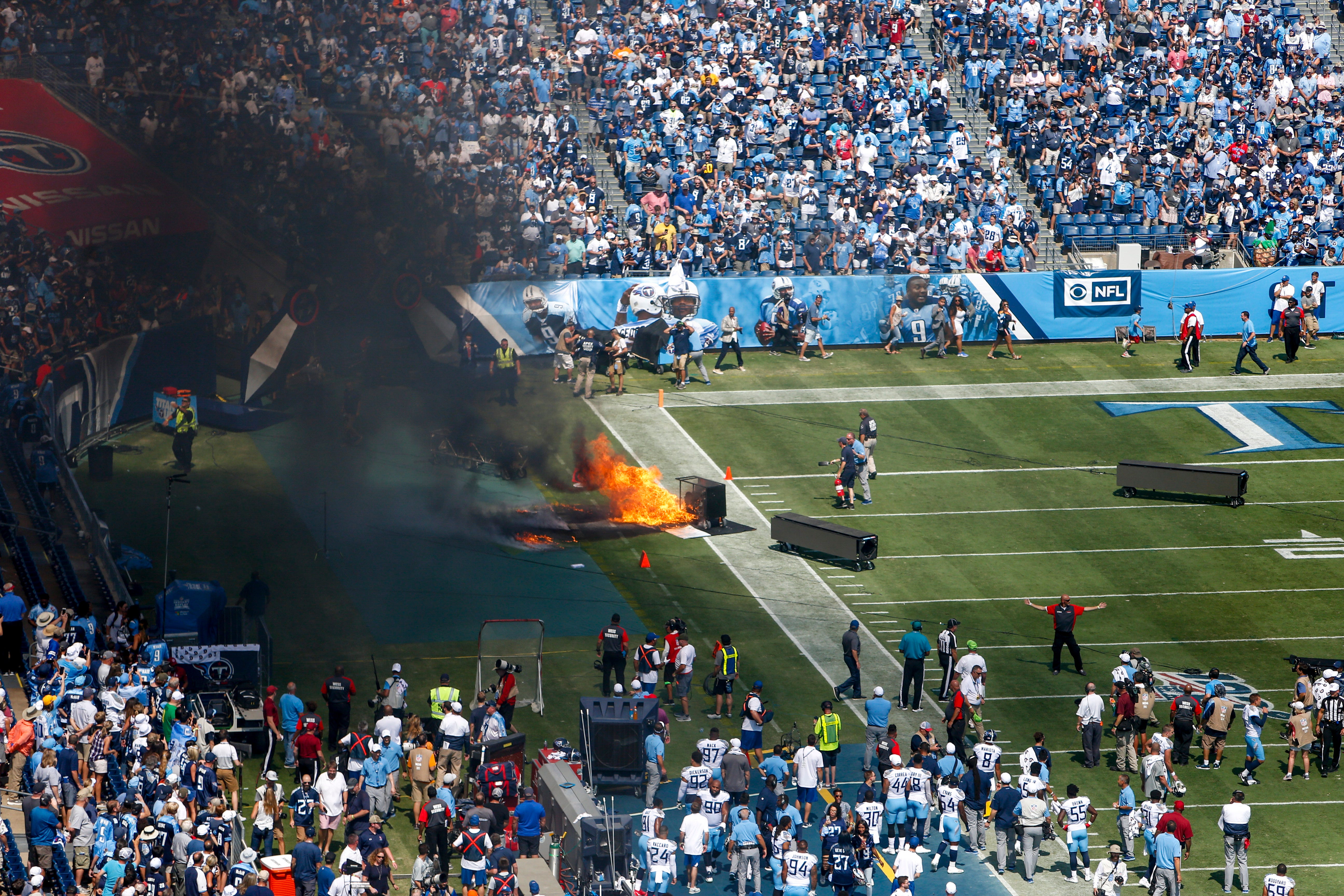 Nfl Bans Pyrotechnics After Titans Fire On Sideline Before Colts Game