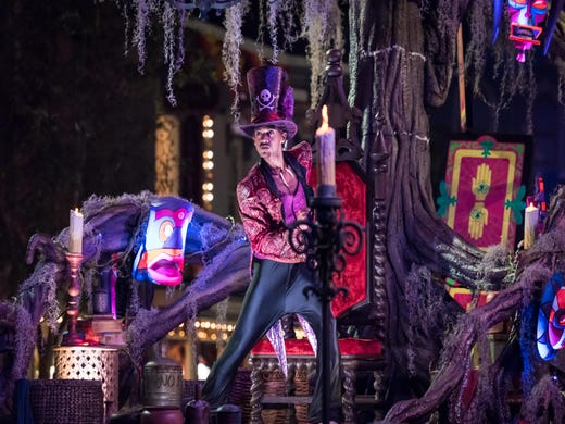 Frightfully Fun Parade Part of Oogie Boogie Bash at Disney California Adventure. The guest-favorite “Frightfully Fun Parade” delights guests at Disney California Adventure Park during the all-new Oogie Boogie Bash – A Disney Halloween Party on 20 select nights from Sept. 17-Oct. 31, 2019. The Headless Horseman of Sleepy Hollow heralds the arrival of Mickey Mouse and Minnie Mouse who lead the cavalcade of characters, including many mischievous Disney villains. New this year, the ever-curious and whimsical Cheshire Cat from “Alice in Wonderland” joins the parade, mischievously smiling at all the magical mayhem. (Disneyland Resort)