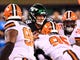 Cleveland Browns defensive end Myles Garrett (95) sacks New York Jets quarterback Trevor Siemian during the first quarter at MetLife Stadium.