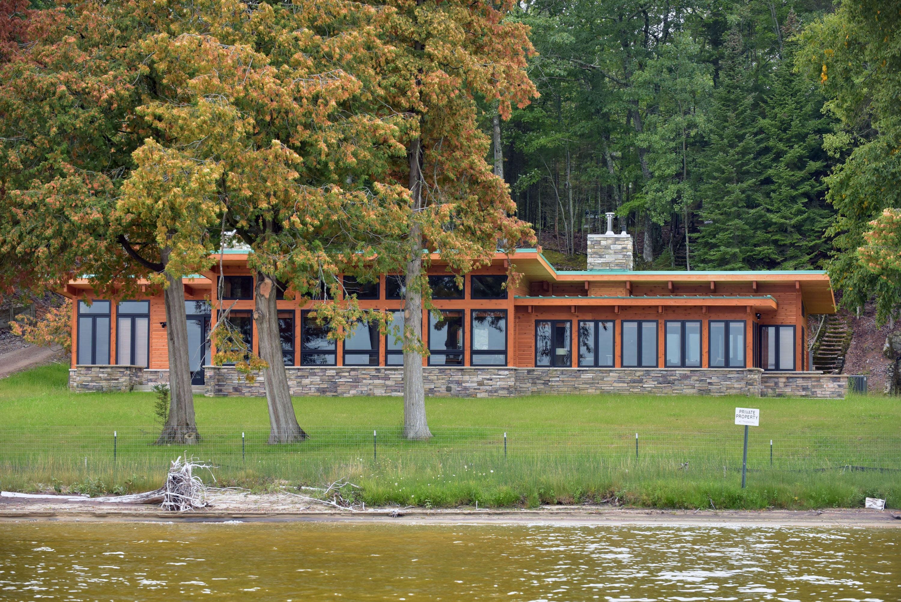 The United Auto Workers used nonunion labor to build this lakefront home for retired President Dennis Williams at the union's 1,000-acre retreat in Onaway.