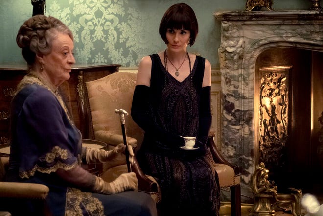 Dame Maggie Smith as The Dowager Countess of Grantham and Michelle Dockery as Lady Mary Talbot in "Downton Abbey." The film is playing at Regal West Manchester, Frank Theatres Queensgate Stadium 13 and R/C Hanover Movies.