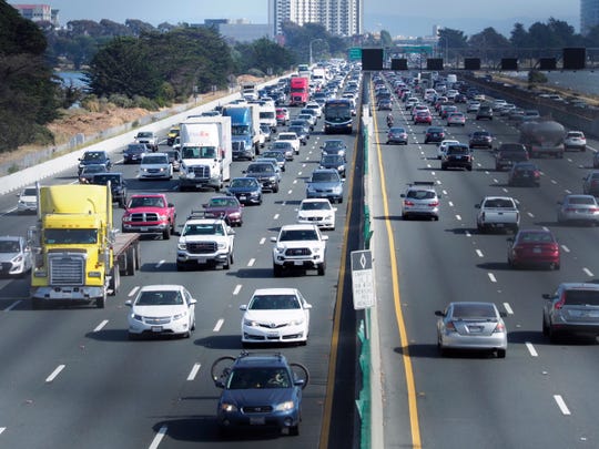 Traffic on California Highway Interstate 80 in Berkeley, California, on July 26, 2019.