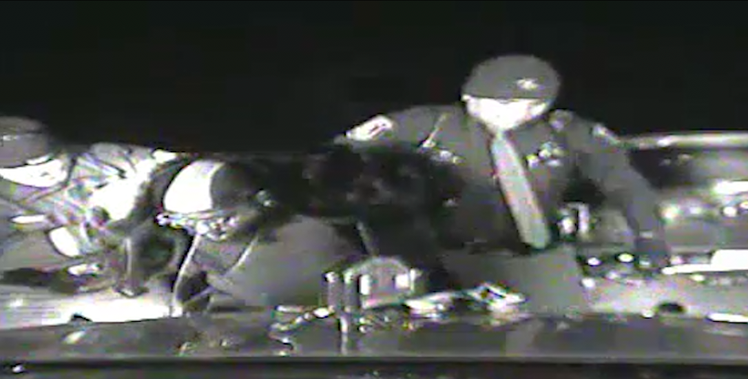 Screen capture of dash cam video showing Michigan State Police troopers arresting Jason Spicer during a traffic stop in Royal Oak on December 28, 2017.