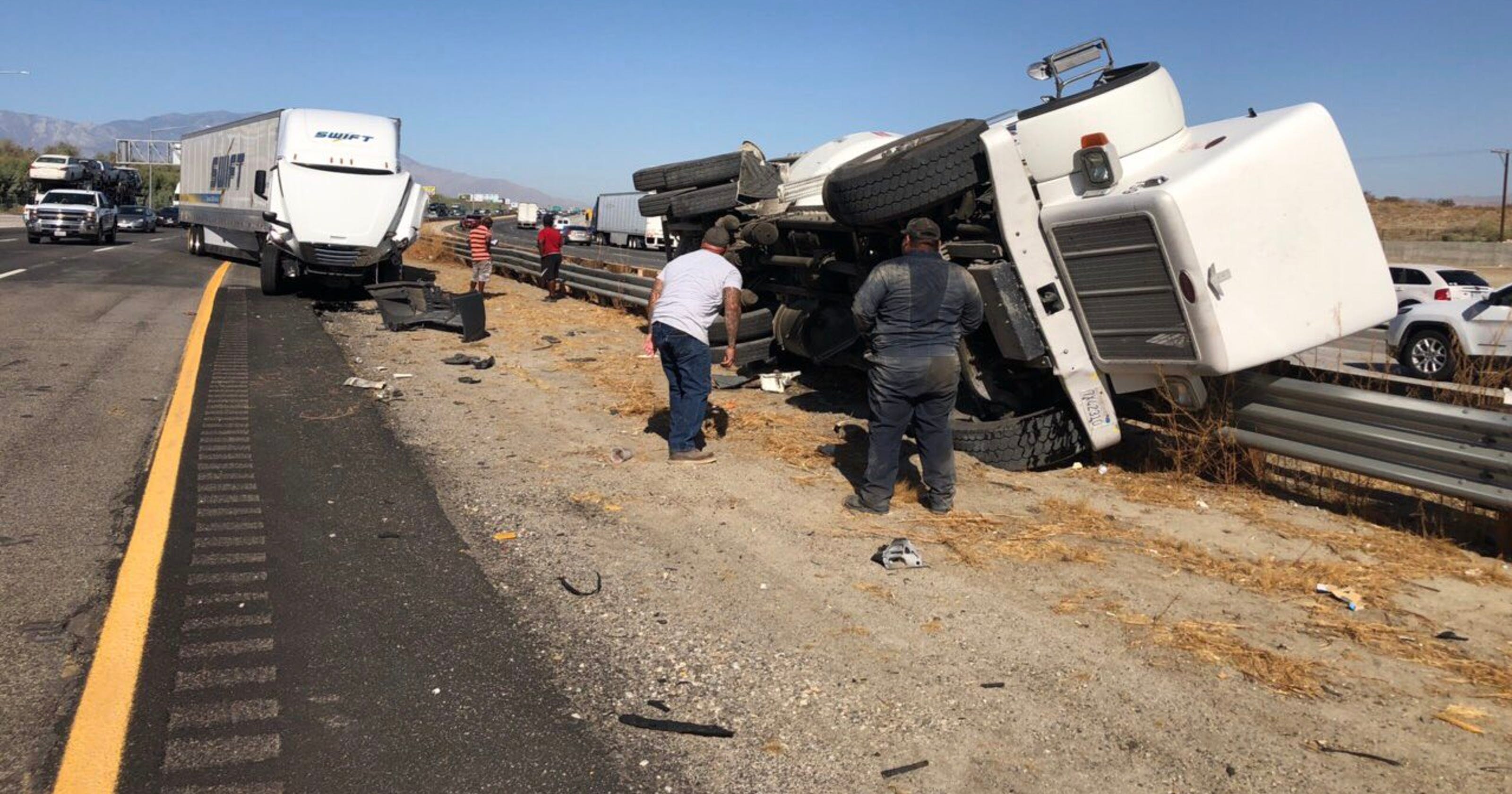Big-rig crash cleared; eastbound I-10 reopens near Jefferson Street