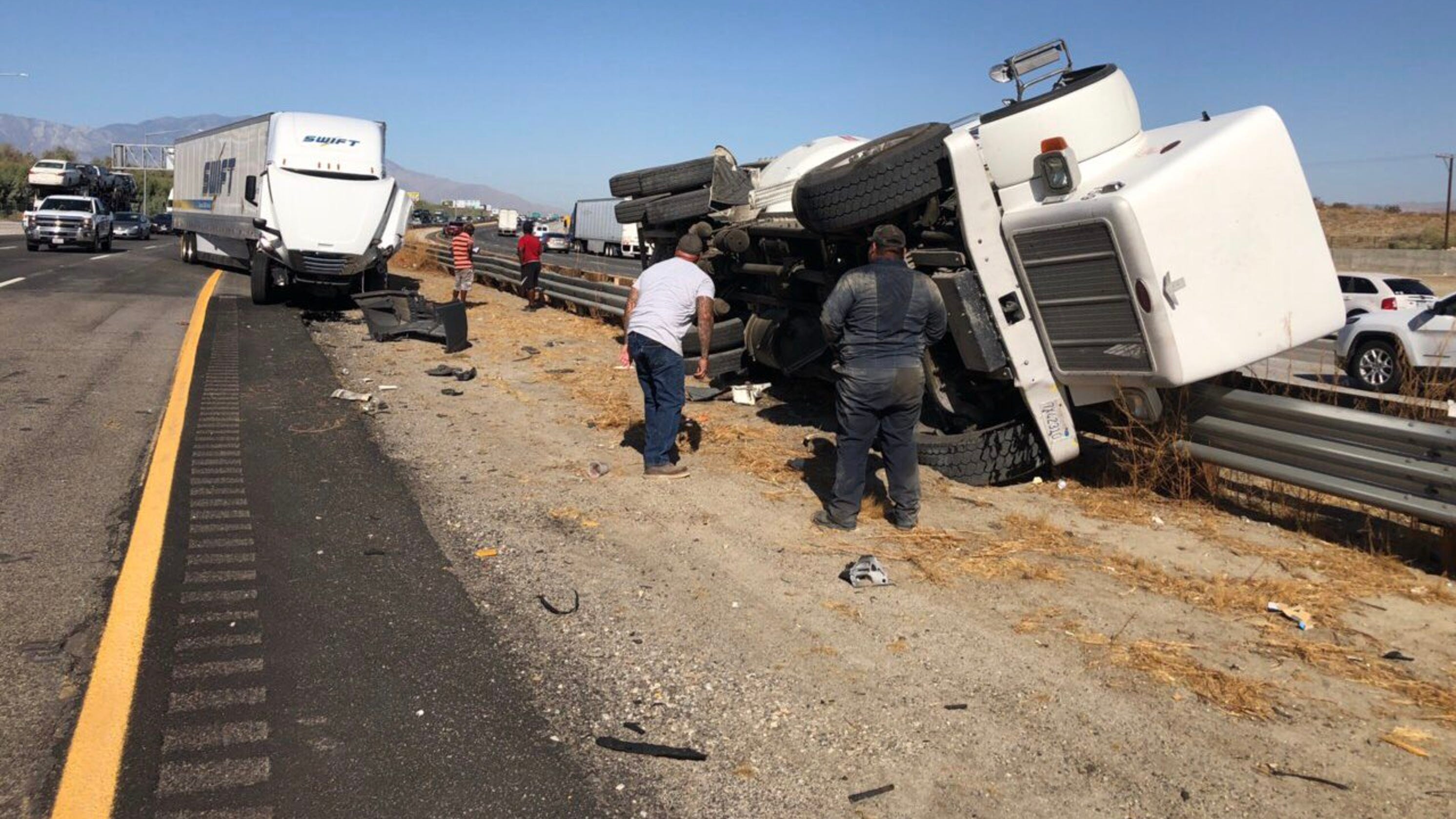 Big-rig crash cleared; eastbound I-10 reopens near Jefferson Street