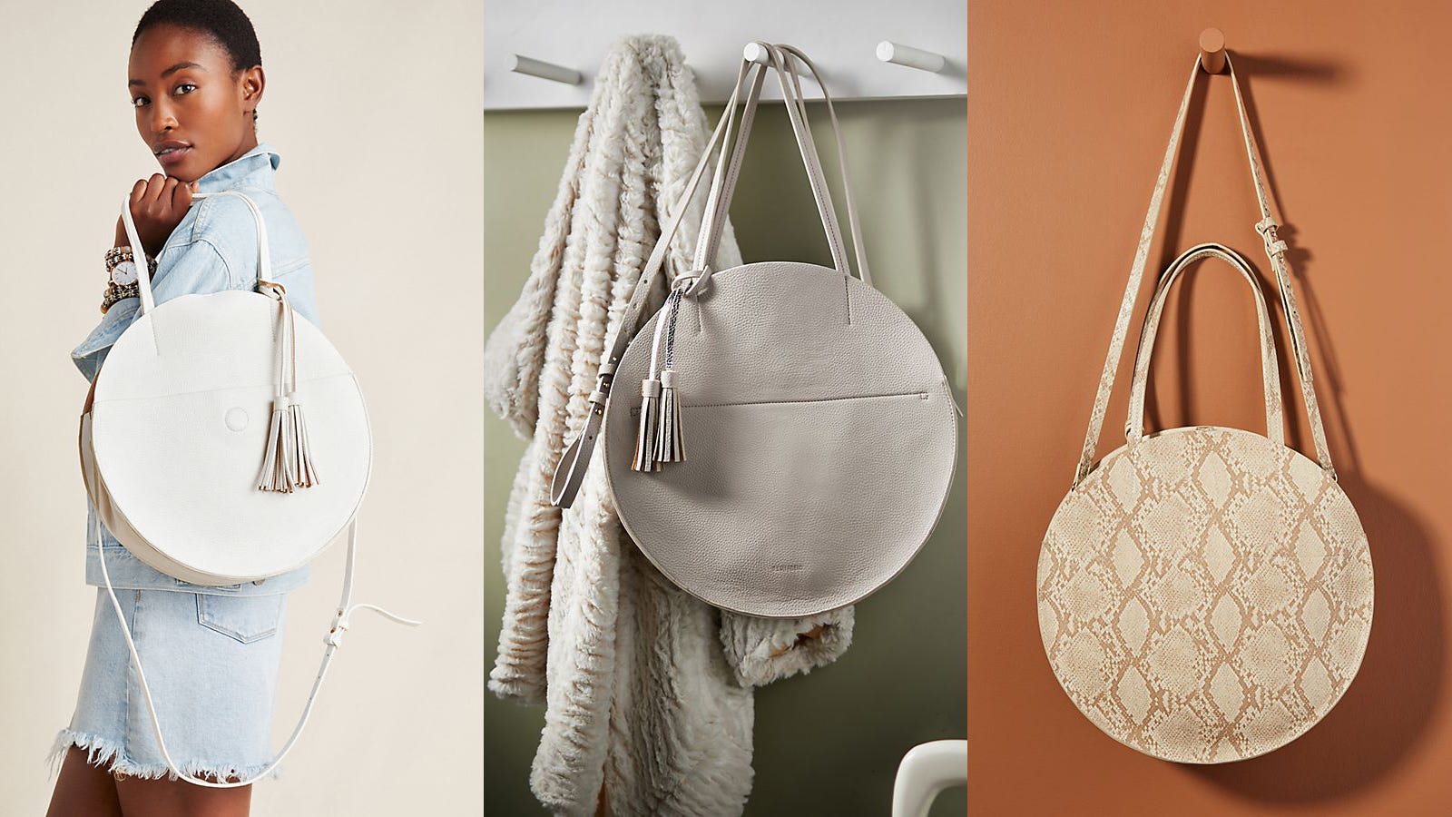 anthropologie circular tote bag
