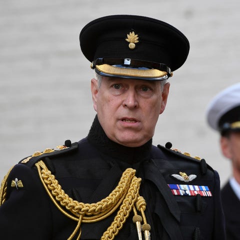 Prince Andrew, Duke of York, attends a ceremony co