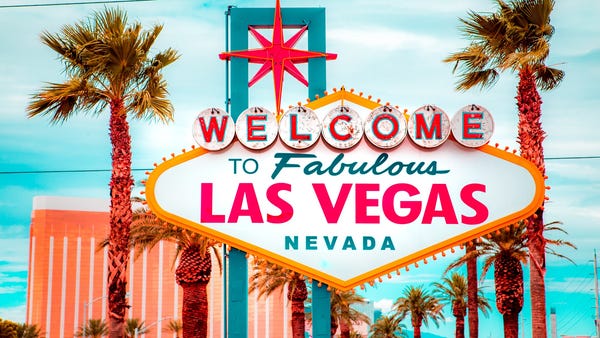 Classic view of Welcome to Fabulous Las Vegas sign