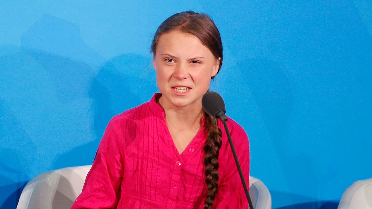 Environmental activist Greta Thunberg, of Sweden, addresses the Climate Action Summit in the United Nations General Assembly, at U.N. headquarters on Sept. 23, 2019. 
