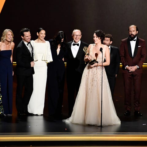 Phoebe Waller-Bridge accepts the award for outstan
