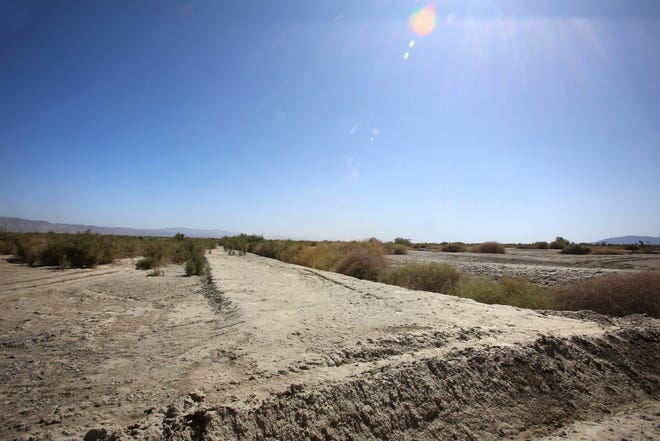 A view of the proposed site for The Thermal Beach Club, which includes residential lots, a clubhouse and surf lagoon, as scene looking southeast from Tyler Street in Thermal, Calif., on Tuesday, September 24, 2019. 