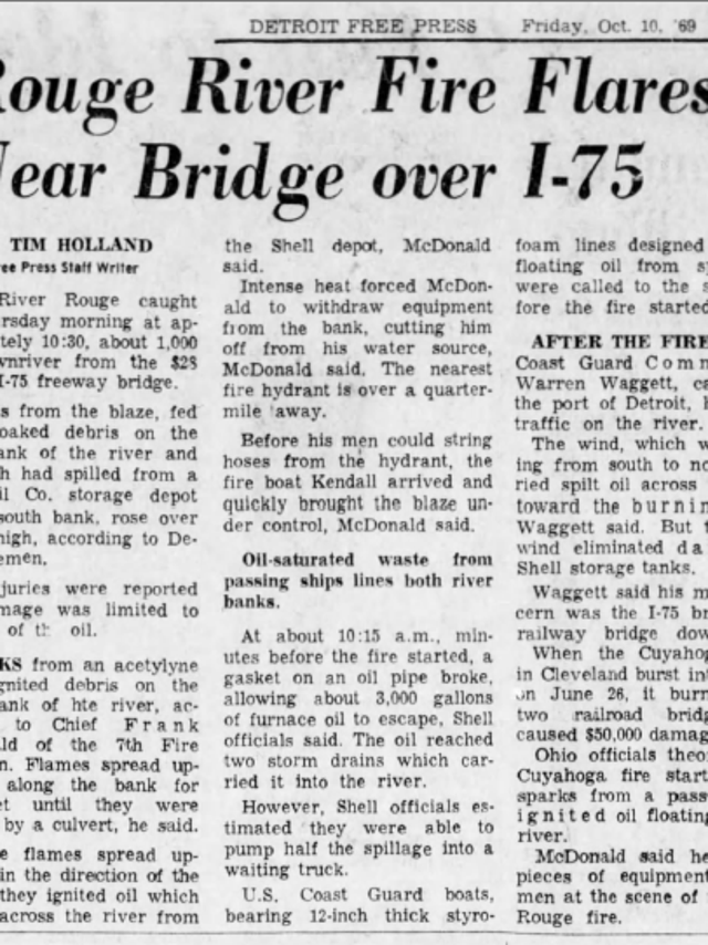 Donald Trump Policy May Jeopardize Decades Of Progress On Rouge River There were several fires on the cuyahoga over this period, as there were what was different about 1969 was not that a river had gotten so dirty that it caught fire but that industrial rivers had been cleaned sufficiently that. rouge river