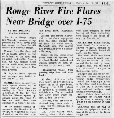 1969 : Rouge River Flames Reach 50 Feet in Height